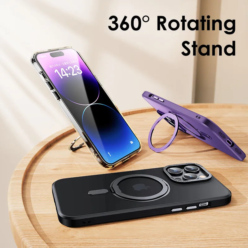 Luxury Magnetic Stand Phone Case For iPhone 15 Series