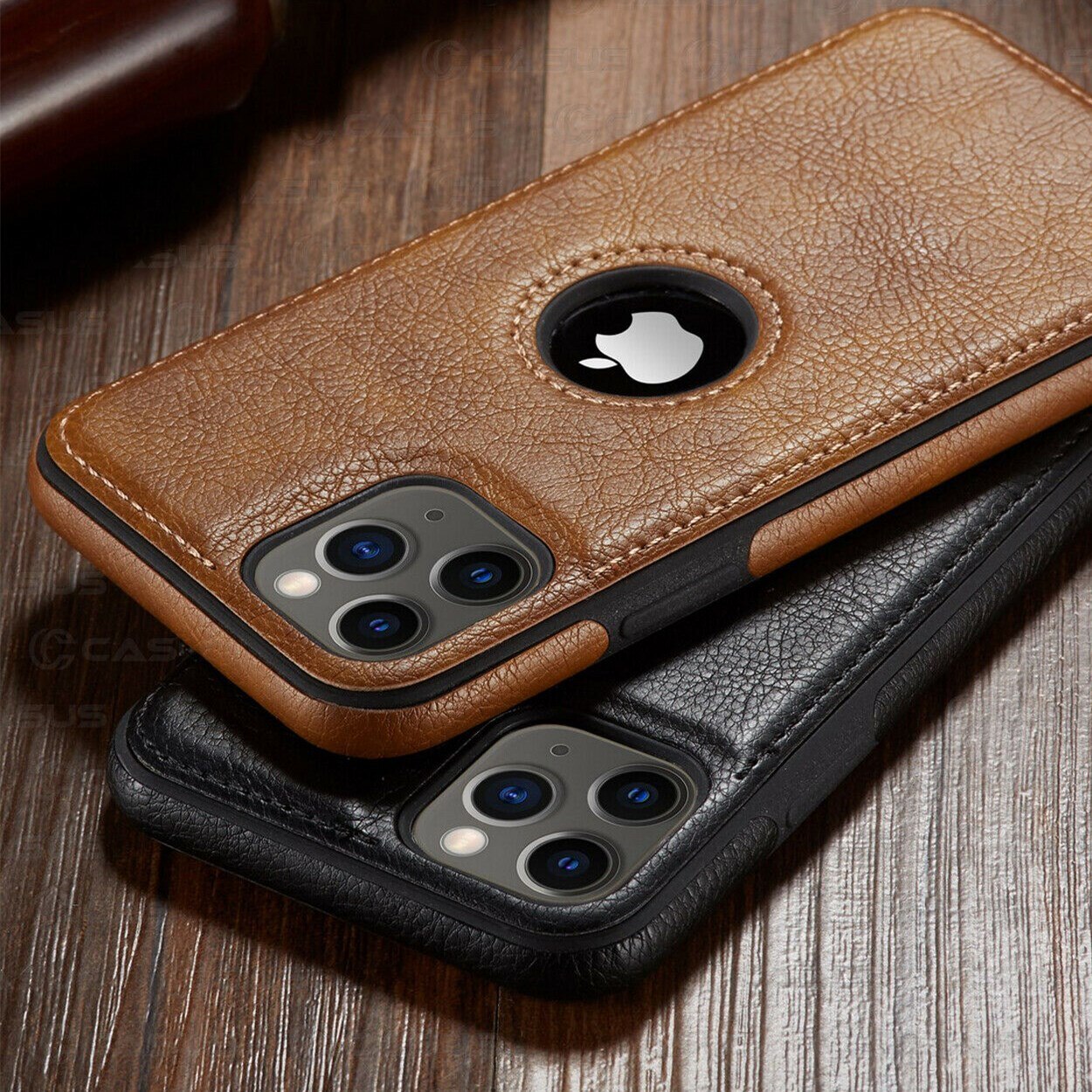 Classic PU Leather Back Cover for iPhone 15 series